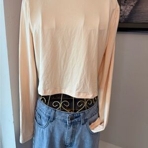 SHEIN Cream Crop Blouse